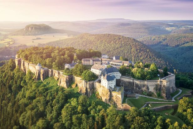 Luftaufnahme festung Koenigstein